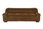 Miniature Brown velvet 3-seater sofa Douglas Clipped