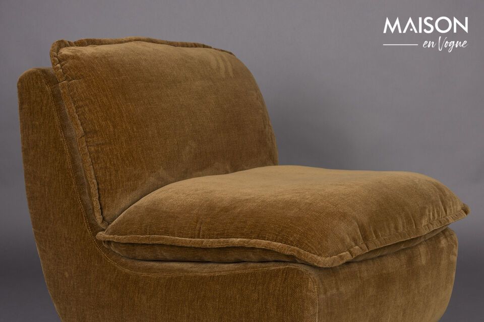 Brown velvet armchair Radley DutchBone