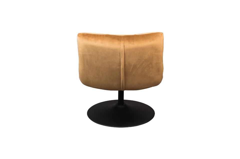 Brown Velvet Lounge Chair Bar - 7