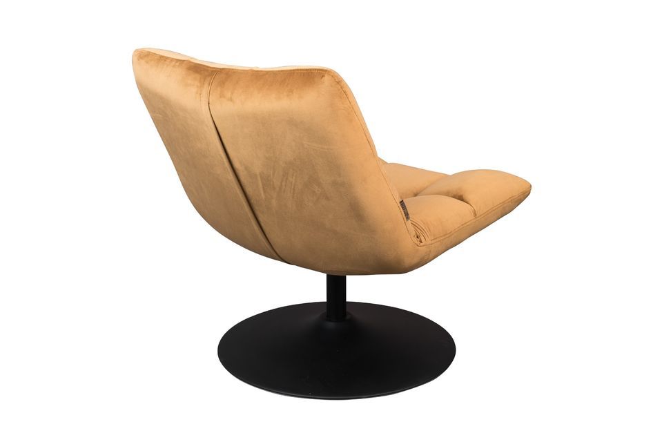Brown Velvet Lounge Chair Bar - 8