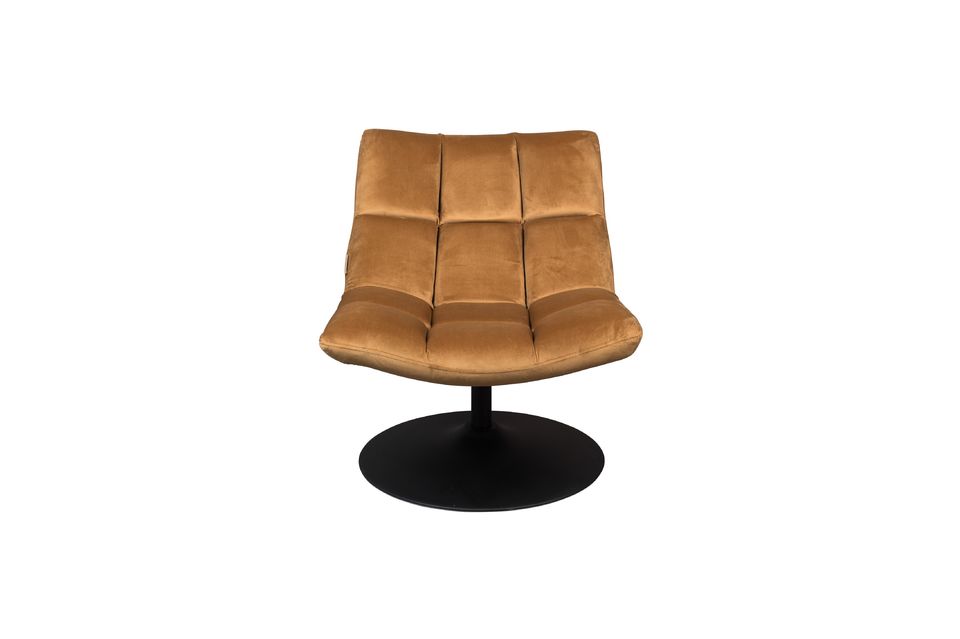 Brown Velvet Lounge Chair Bar - 6