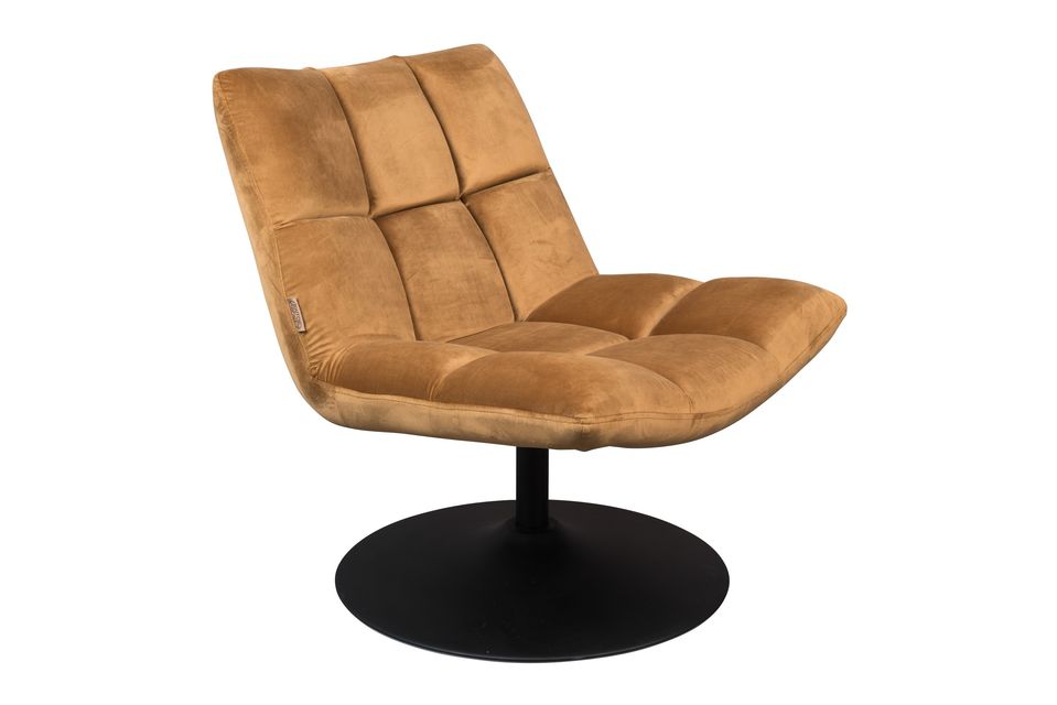 Brown Velvet Lounge Chair Bar - 10