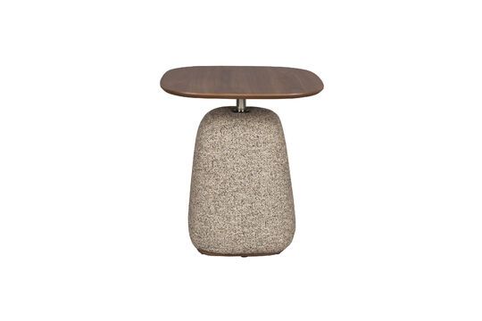Brown wood and fabric side table Shelly Clipped
