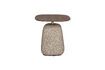 Miniature Brown wood and fabric side table Shelly 1