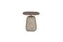 Miniature Brown wood and fabric side table Shelly Clipped
