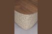 Miniature Brown wood and fabric side table Shelly 5