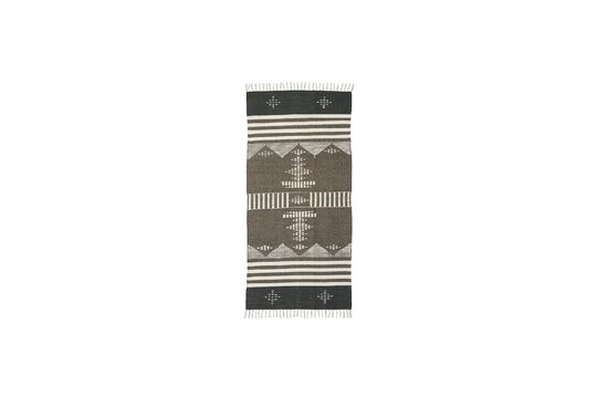 Brown wool and cotton patterned rug Coto Clipped
