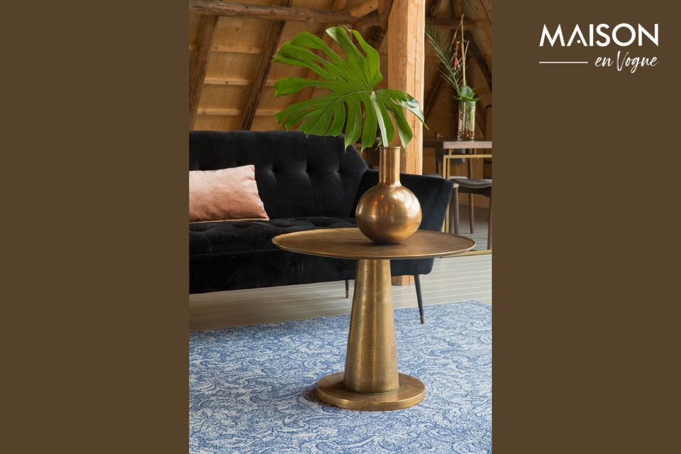 Brute round brass side table DutchBone