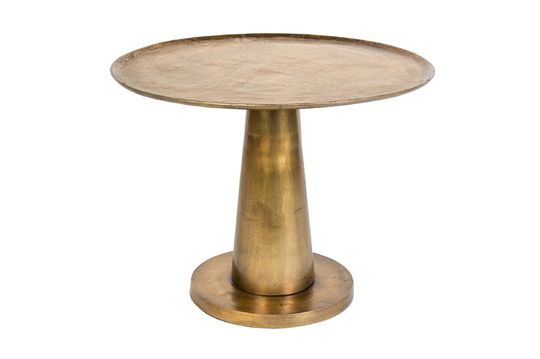 Brute round brass side table