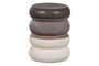 Miniature Button grey ceramic stool Clipped