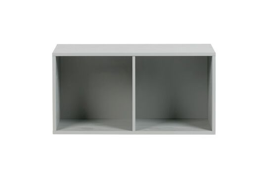 Cabinet 2 open doors in grey metal Pine Clipped