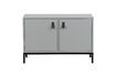 Miniature Cabinet with 2 closed doors in grey metal 6