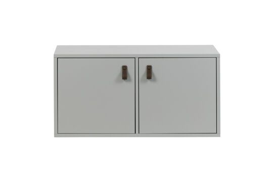 Cabinet with 2 closed doors in grey metal Clipped