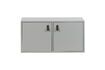 Miniature Cabinet with 2 closed doors in grey metal 1