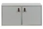 Miniature Cabinet with 2 closed doors in grey metal Clipped