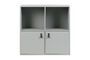 Miniature Cabinet with 2 doors and 2 open spaces in grey wood Clipped
