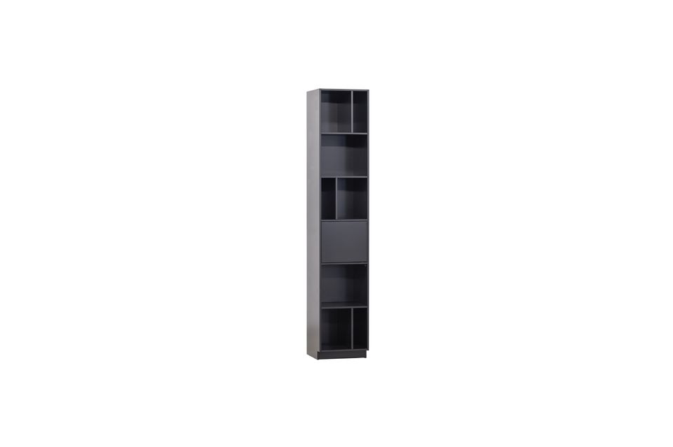 Cabinet With Open Shelves Black Wood Finca, modern, ergonomic