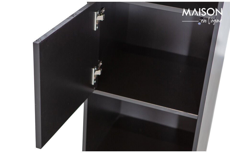 Cabinet with open shelves in black wood Finca - 6