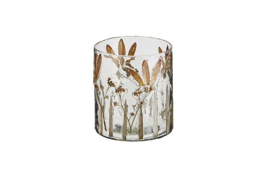 Candle holder in clear  glass Leaves Clipped