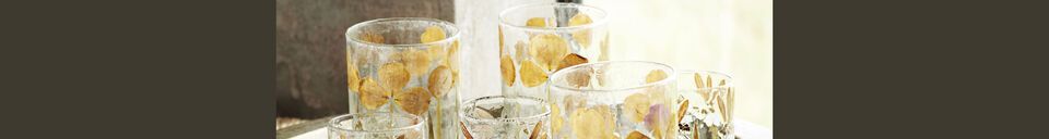 Material Details Candle holder in clear  glass Leaves