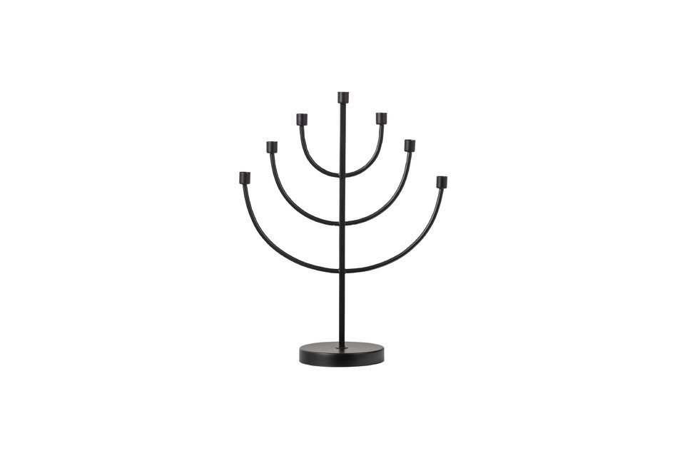 Candle holder in metal of 7 black candles Sterre Woood