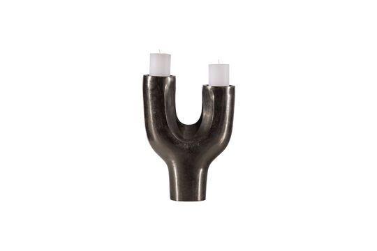 Candlestick form y in black metal Don Clipped