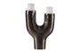 Miniature Candlestick form y in black metal Don Clipped