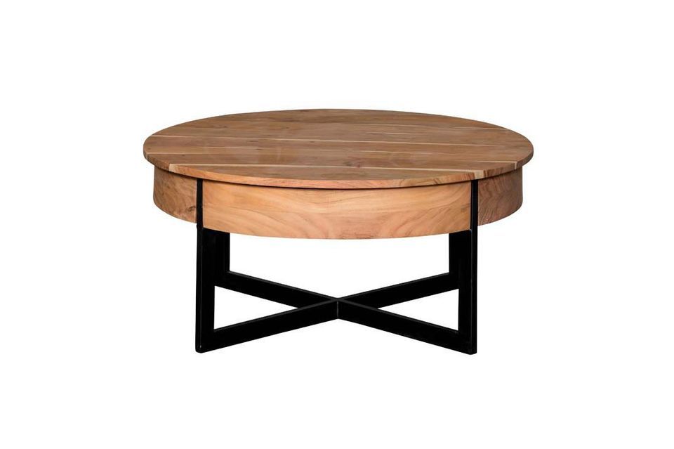 Castin Round Coffee Table With 2, Circular Coffee Table With Drawers