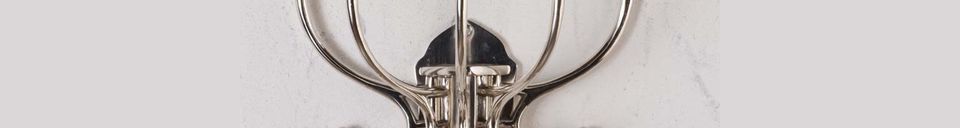 Material Details Chaumont circular coat rack 5 hooks with nickel patina