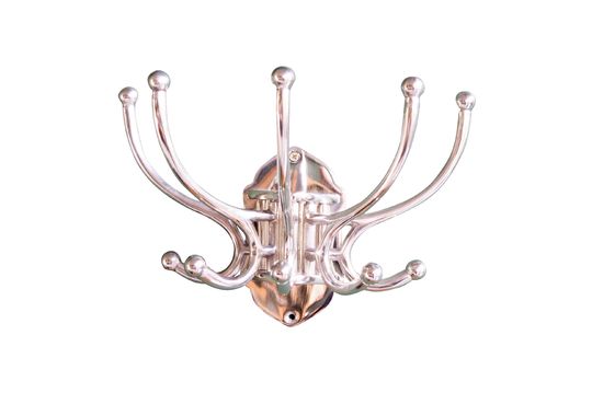 Chaumont circular coat rack 5 hooks with nickel patina