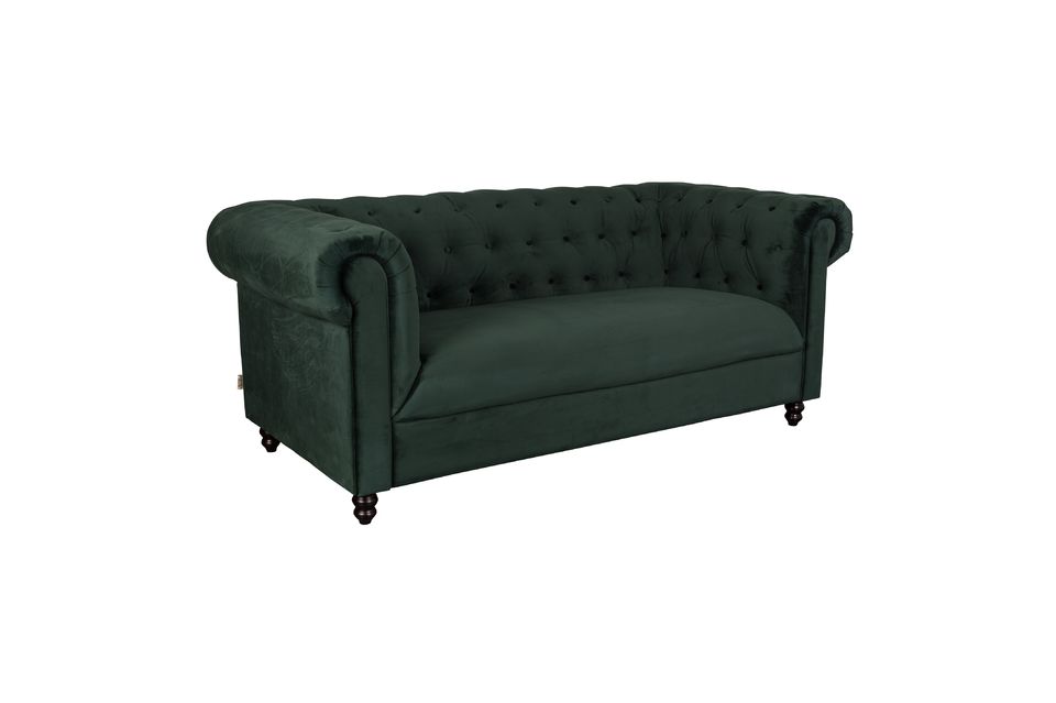 Chester Dark green velvet sofa - 9