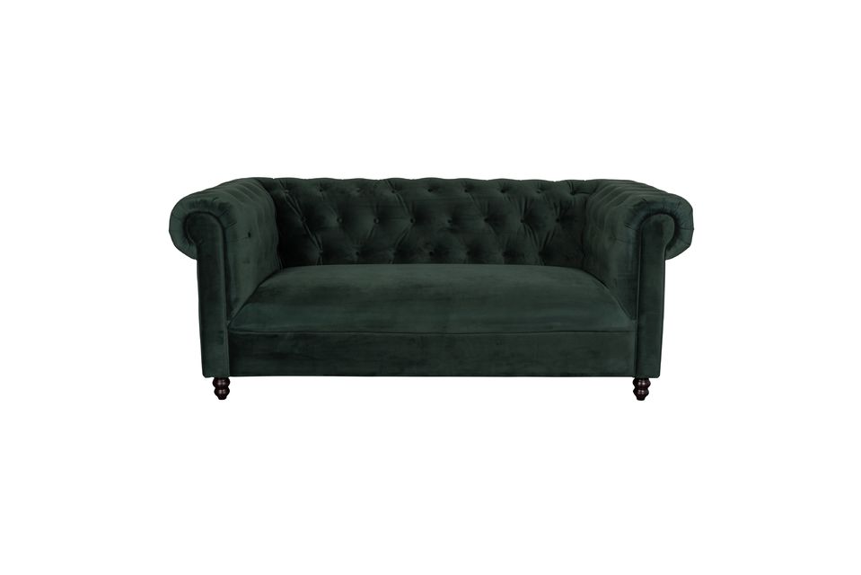 Chester Dark green velvet sofa - 8