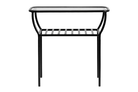 Chic black side table in iron and glass