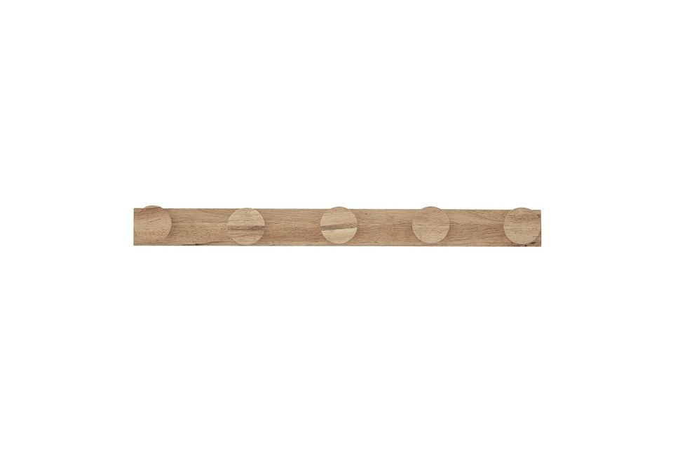 Coat rack with 5 hooks in hevea wood perfect for the hallway, kitchen, bathroom or any other room