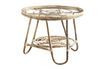 Miniature Coffee table in glass and beige bamboo Dobbia 1