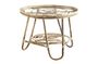 Miniature Coffee table in glass and beige bamboo Dobbia Clipped