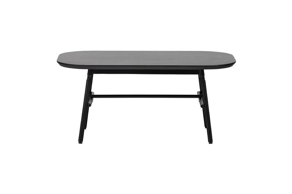 The top of the coffee table from vtwomen is made of mango wood with a matte black finish