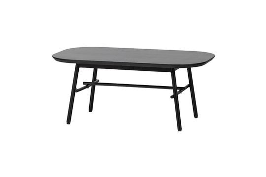 Coffee table in mango wood and black metal Elegance Clipped
