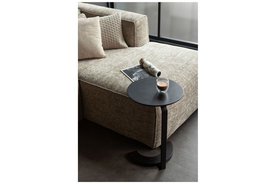Floor side table, black mango wood, practical and original