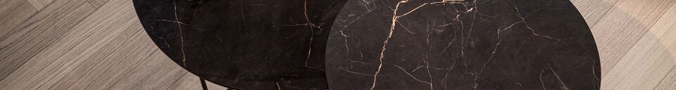 Material Details Coffee table with black marble Vida