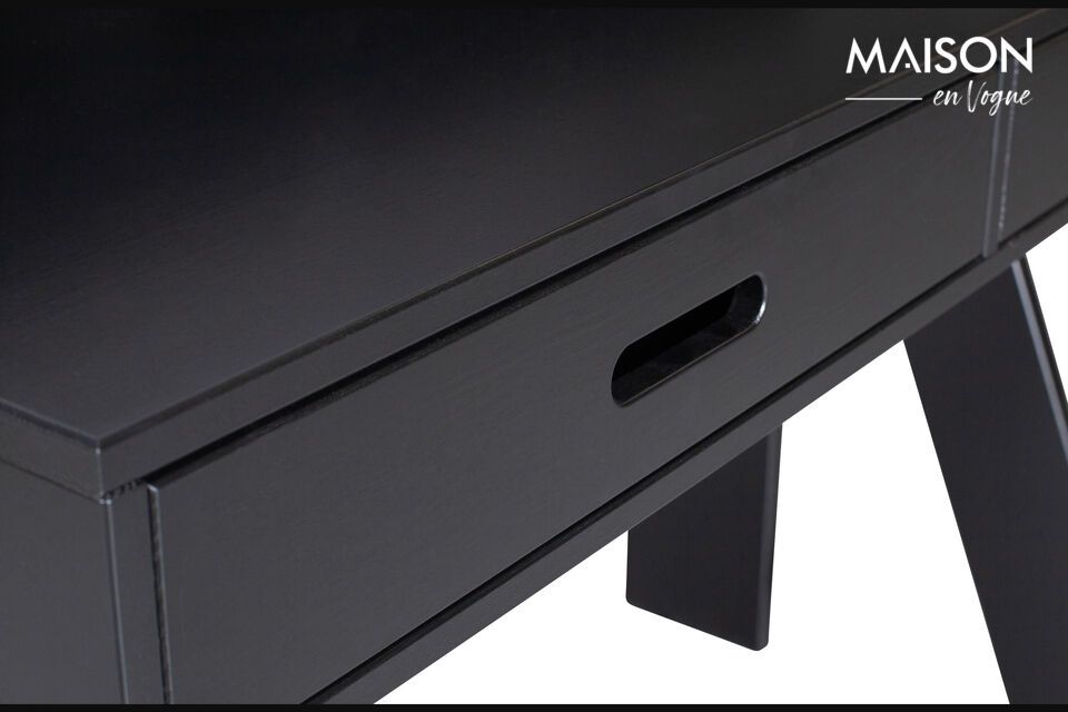 The connect desk has a black finish that allows it to be in harmony with many decorating styles