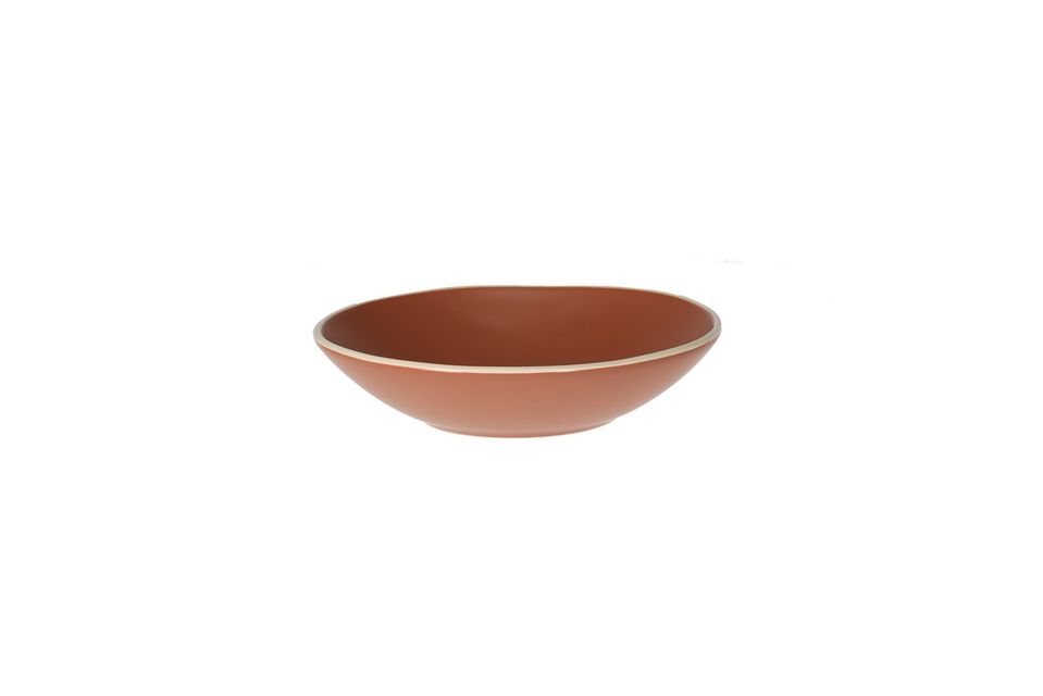 Terracotta colored stoneware bowl