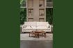 Miniature Cream fabric 3-seater sofa Summer 2