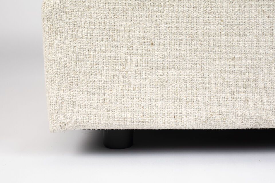 Covered in a sturdy linen-blend fabric in beige hues