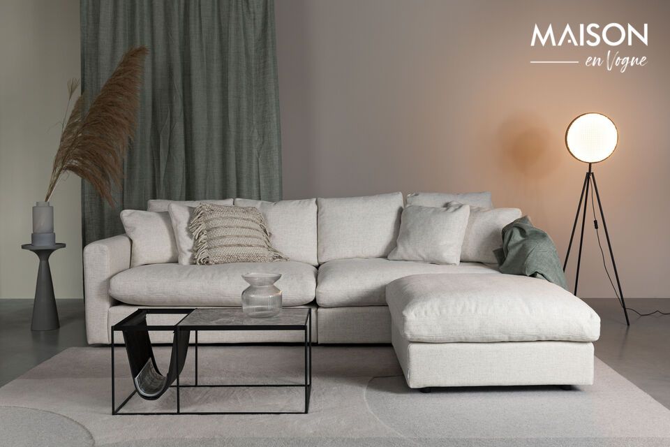 Discover the timeless elegance and functional versatility of the Sense fabric footrest in beige