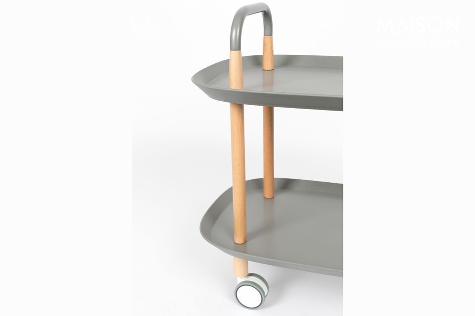 A beautiful, elegant and functional two-tier table with castors
