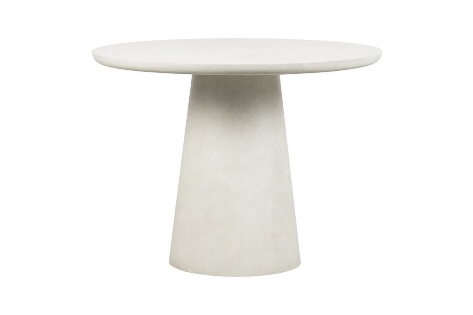 Damon white clay fiber round dining table Woood