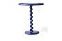 Miniature Dark blue aluminum side table Twister Clipped