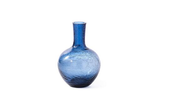 Dark blue glass vase h57cm Cracked