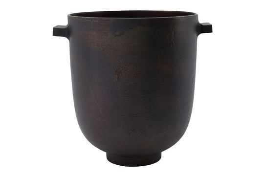 Dark brown brass planter Foem Clipped